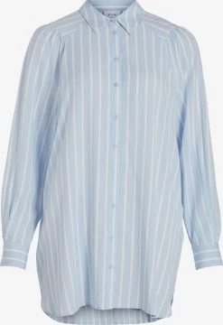 Vila Lange Blouses Blouse Zugi Dames Lichtblauw