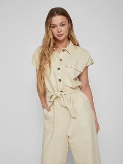 Vila Lange Jumpsuits Jumpsuit Tilo Dames Ecru -Vila 35a6a72ea72f93e7776567c761b7fbbf