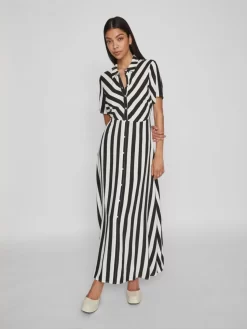 Vila Maxi Jurken Blousejurk Dames Zwart / Wit -Vila 35acac3525d4f33811c4167a4ba5c72b scaled
