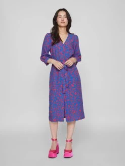 Vila Midi Jurken Jurk Dames Blauw -Vila 35d08956d73da07f3bfb229def002fe9