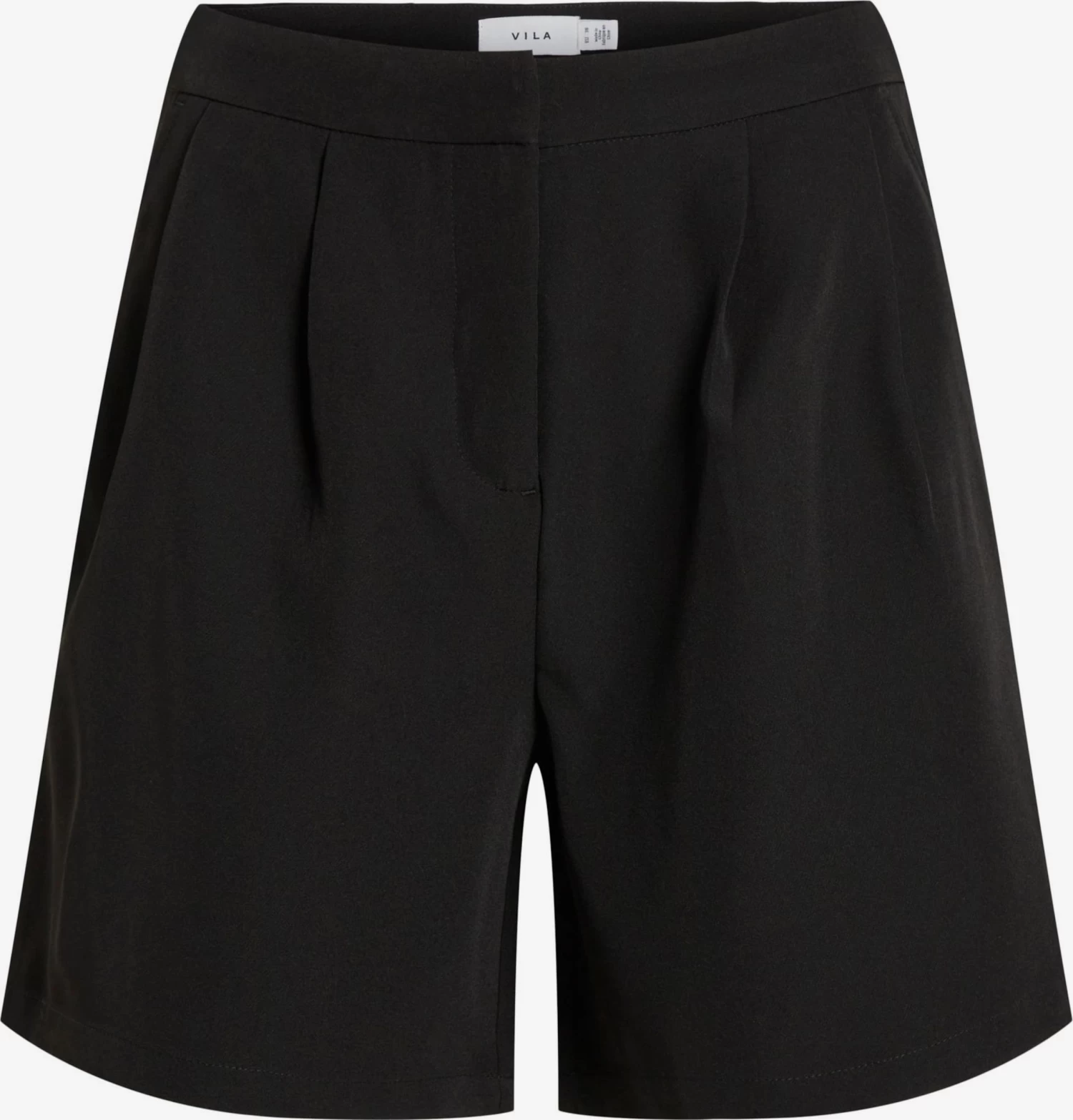 Vila Shorts Regular Bandplooibroek KAMMA Dames Zwart 1 Vila Shorts Regular Bandplooibroek KAMMA Dames Zwart