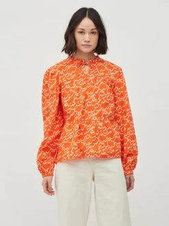 Vila Overhemden Blouse Dames Oranje -Vila 371ab2d83f4ce31c3ac8397d21a96370