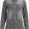 Vila Spijkerblouses Blouse Bista Dames Grijs