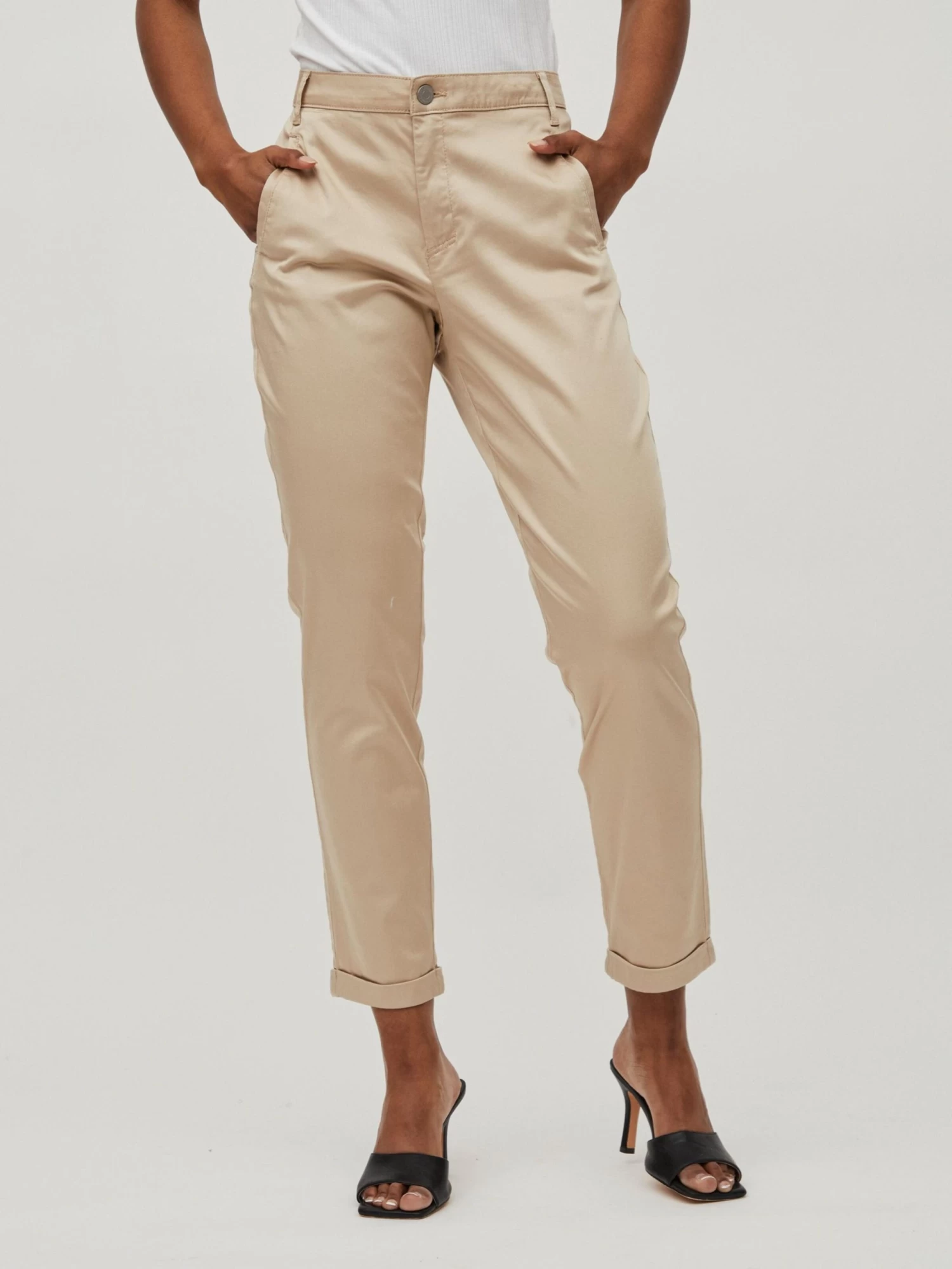 Vila Chinos Tapered Chino Dames Beige 3 Vila Chinos Tapered Chino Dames Beige - Afbeelding 3