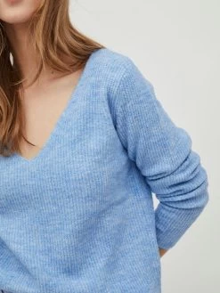 Vila Fijngebreide Truien Trui Dames Blauw -Vila 3870c1b5baccfdcf80c76afc367cddb3