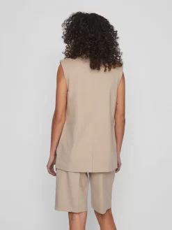 Vila Bodywarmers Bodywarmer Dames Beige -Vila 38a4b08c8f2c70e195812defd7fe432a scaled