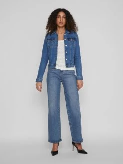 Vila Spijkerjasjes Tussenjas LIA Dames Blauw -Vila 38facd447fa6c45eef5018daeb20a819