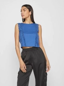 Vila Blouse Tops Blouse Dames Donkerblauw -Vila 393901f266a3bc444a26ab48fba90789