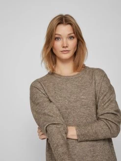 Vila Gebreide Jurken Gebreide Jurk Mathilda Dames Bruin Gemêleerd -Vila 3ba7fefa50e91d340ba05ccc7e546230