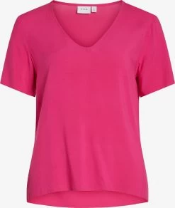 Vila Blouses Met Korte Mouw Blouse PAYA Dames Magenta