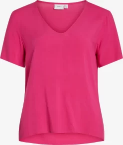 Vila Blouses Met Korte Mouw Blouse PAYA Dames Magenta