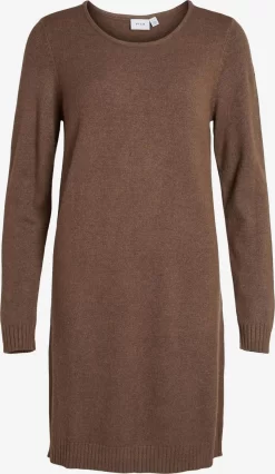 Vila Gebreide Jurken Gebreide Jurk Ril Dames Olijfgroen