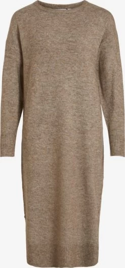 Vila Gebreide Jurken Gebreide Jurk Mathilda Dames Bruin Gemêleerd