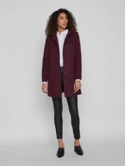 Vila Korte Mantels Tussenmantel Dames Bordeaux -Vila 3f4ea749331ca03ea822f0cc06555933