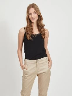 Vila Kanten Tops Top Mero Dames Zwart -Vila 40a9b778add3e20ca74dfe671437b1c1