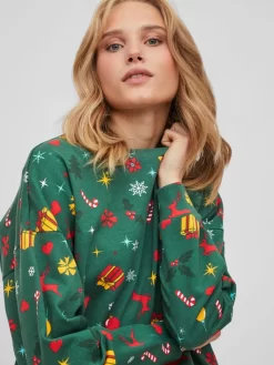 Vila Sweatshirts Sweatshirt Dames Groen -Vila 41379630bedf06d2b7a33ca79602340f scaled