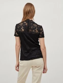 Vila Kanten Blouses Blouse Stasia Dames Zwart -Vila 4179b886faca8717fa9a890a84491280