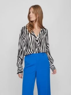 Vila Blouseshirts Blouse Fini Dames Zwart / Wolwit -Vila 42e762cfa016259feee961dfacfe791b