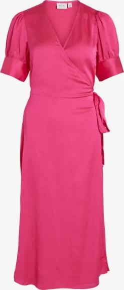 Vila Midi Jurken Jurk Naria Dames Magenta