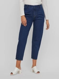 Vila Straight Regular Jeans Carry Dames Donkerblauw -Vila 438bf0dda42a619f1561e74f587e61ba
