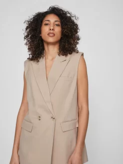 Vila Bodywarmers Bodywarmer Dames Beige -Vila 43c685032bf647f890686d0ce0124f2c scaled