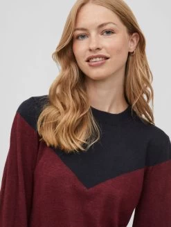 Vila Gebreide Jurken Gebreide Jurk Dames Wijnrood -Vila 43f1bff260c0c9bf7cfd8cf3dc48f95e