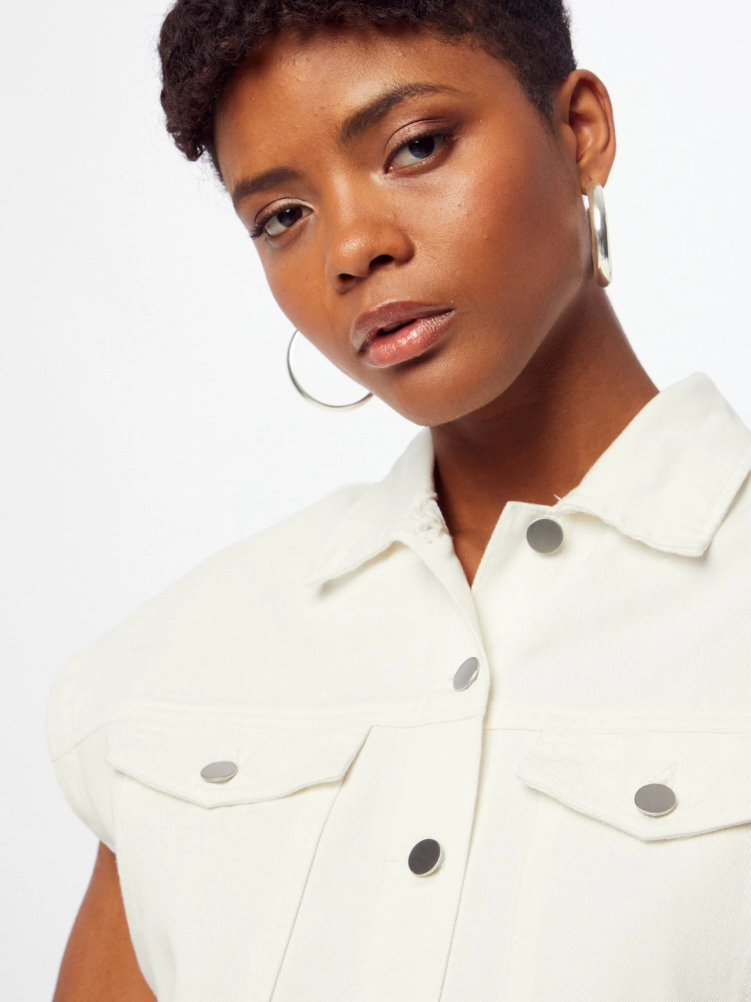 Vila Spijkerblouses Blouse Camelias Dames Wit 2 Vila Spijkerblouses Blouse Camelias Dames Wit - Afbeelding 2