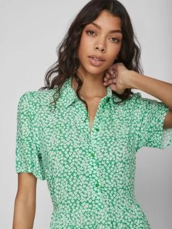 Vila Blousejurken Blousejurk Dames Groen -Vila 448123688e323a750c365837f6cb099e
