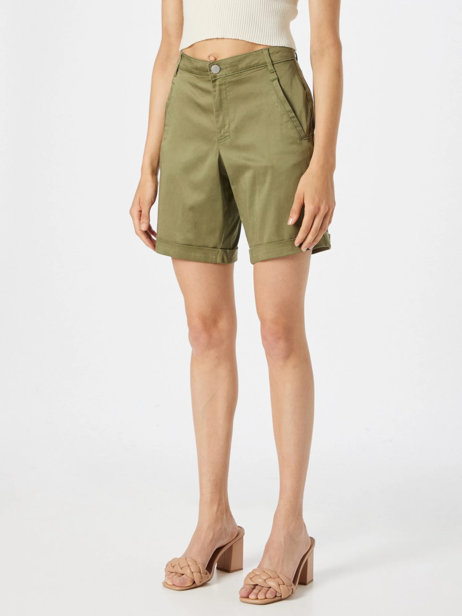 Vila Shorts Regular Broek Dames Kaki 2 Vila Shorts Regular Broek Dames Kaki - Afbeelding 2