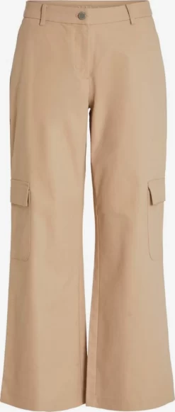 Vila Jeans Wide Leg Cargojeans Dames Beige