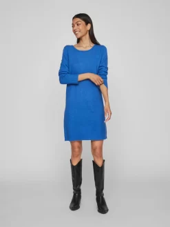 Vila Gebreide Jurken Gebreide Jurk Dames Blauw -Vila 46be99b06fcf8a87b8f13044ff73c973 scaled