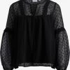 Vila Kanten Blouses Blouse Edee Dames Zwart
