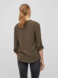 Vila Blouses Met Korte Mouw Blouse Dames Olijfgroen -Vila 4745912e7396f397715efee65c10057f