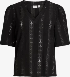 Vila Kanten Blouses Blouse AGATHA Dames Zwart
