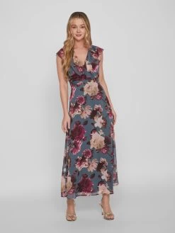 Vila Maxi Jurken Jurk Rilla Dames Duifblauw -Vila 47e8ab1ac2c37f513976c04439857fe2
