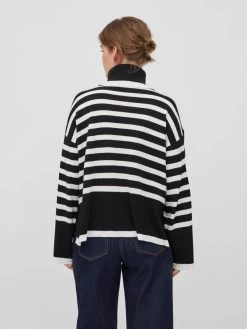 Vila Coltruien Trui Dames Zwart / Wit -Vila 47efc71f47d5ff125e187b95efccbce4