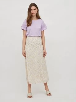 Vila Maxi Rokken Rok PAMELI Dames Wit -Vila 487ed99ca05a77d85fab32e9f1883637