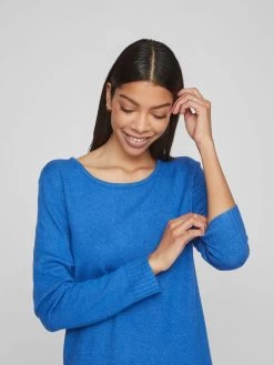 Vila Gebreide Jurken Gebreide Jurk Dames Blauw -Vila 4ae682cca2c0a1f50282e34a127ce489