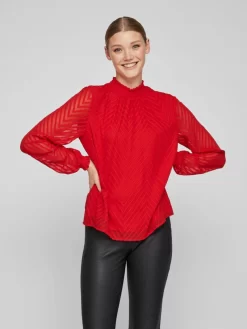 Vila Blouseshirts Blouse Dames Rood -Vila 4b1d80e937f0c4e39669bbecbf496426 scaled