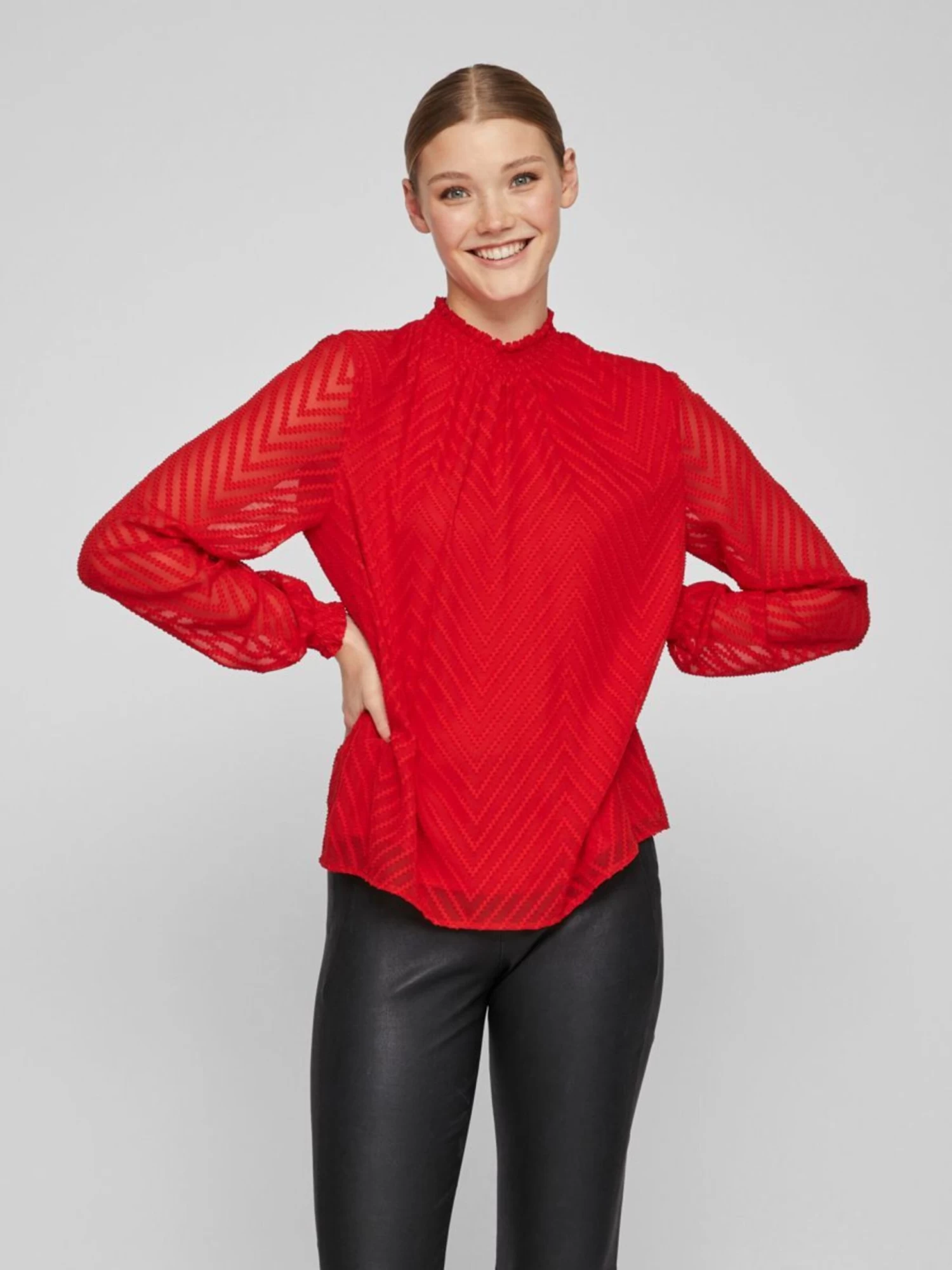 Vila Blouseshirts Blouse Dames Rood 3 Vila Blouseshirts Blouse Dames Rood - Afbeelding 3