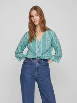 Vila Blouses Met Korte Mouw Blouse Aimi Dames Groen / Jade Groen -Vila 4b3900caa5856ffe7efd91c3fdd363b7 scaled