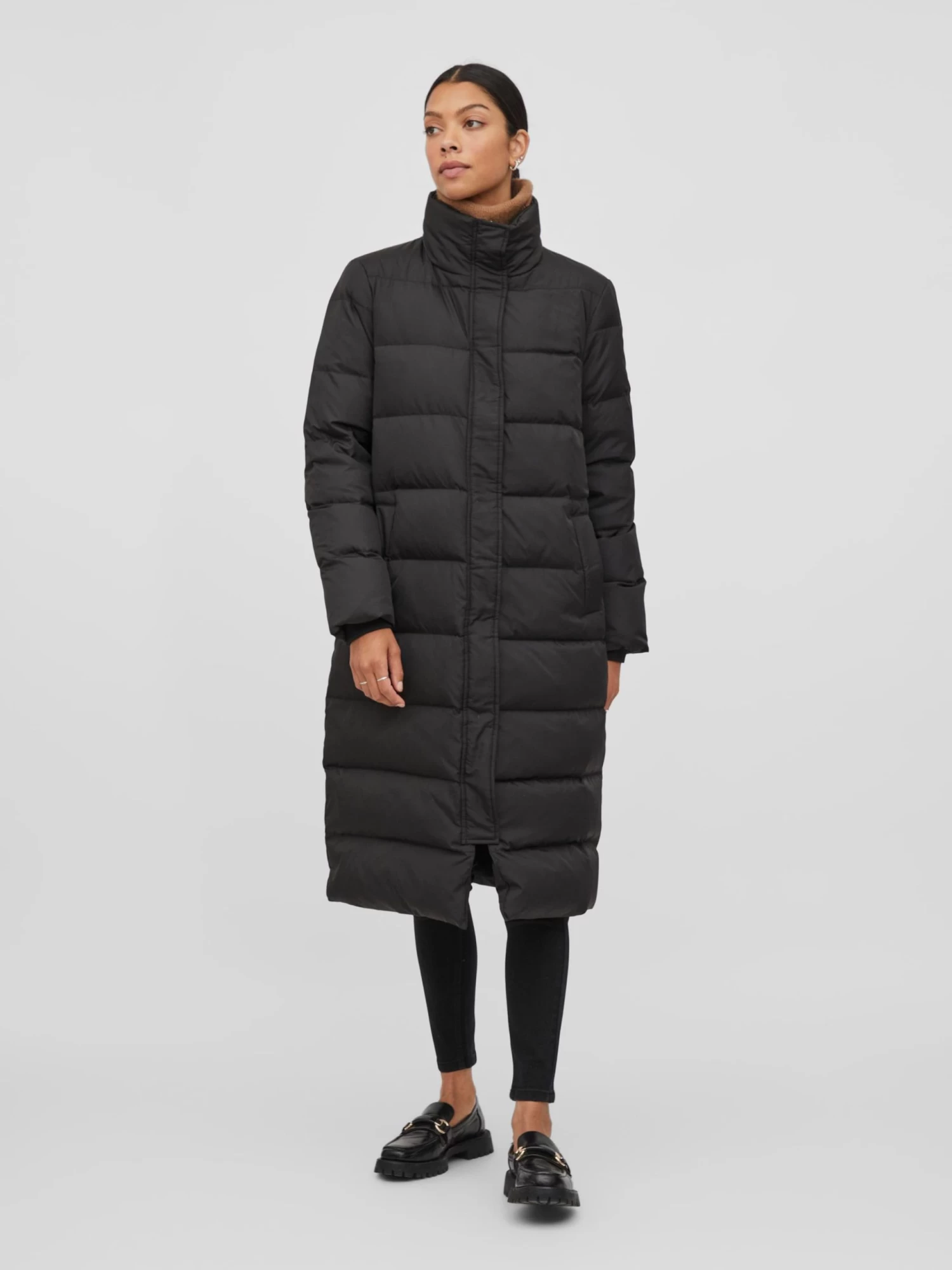 Vila Wintermantels Wintermantel Camisa Dames Zwart 3 Vila Wintermantels Wintermantel Camisa Dames Zwart - Afbeelding 3