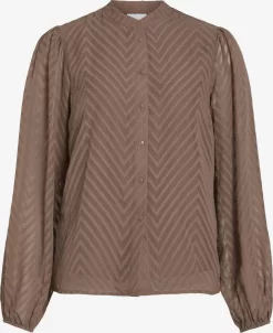 Vila Overhemden Blouse Dames Bruin
