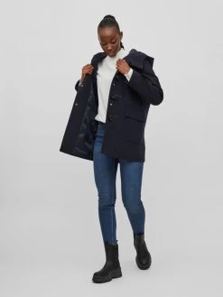 Duffelcoats Tussenmantel Mamrie Dames Donkerblauw -Vila 4d43a020f519bc27f221d73b2d98bed4