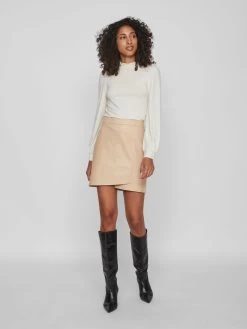 Vila Mini Rokken Rok Dames Beige -Vila 4e827b847462098b67b2afffc3424762