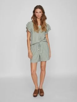 Vila Shorts Loosefit Broek DELLA Dames Mintgroen -Vila 4ee6f4dda2801b1b632cb69177bbd7e4