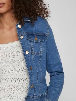 Vila Spijkerjasjes Tussenjas LIA Dames Blauw -Vila 4f89162b078037d075df28f1316edac4