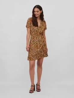 Vila Mini Jurken Jurk Dames Oranje -Vila 50b66f89840e7d23792b115d551062cc