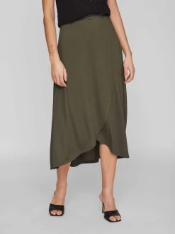 Vila Maxi Rokken Rok Dames Kaki -Vila 50bfea92c6f31fd2cc7fb99842745ee4