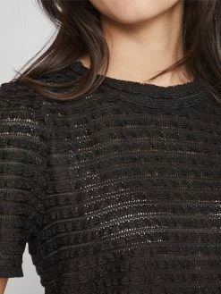 Vila T-shirts Shirt Dames Zwart -Vila 510384b0389314f2559f2ef2117e1d46